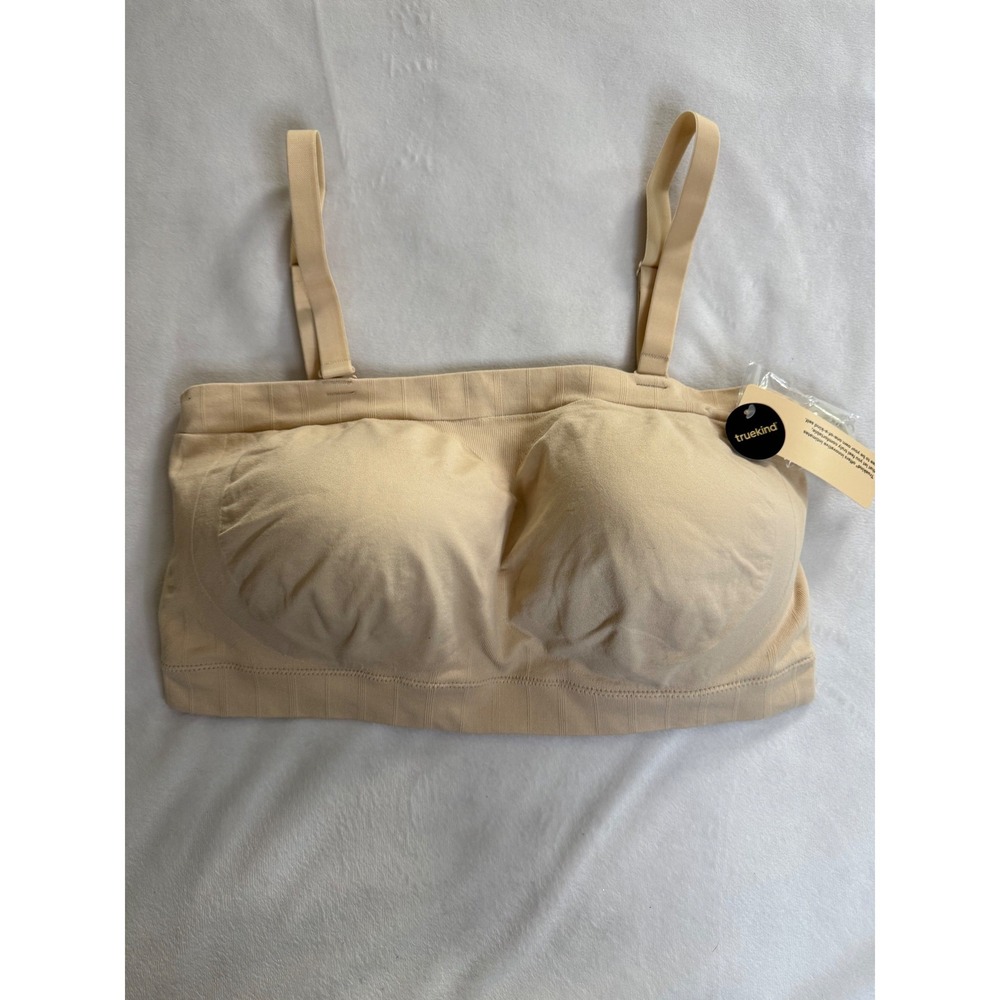 Truekind Convertible Strapless Bandeau Bra Beige Nude 3XL Seamless Wirefree NEW